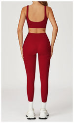 Load image into Gallery viewer, Two-Piece Contoured Breathable Yoga Set Leggings Silhouette
