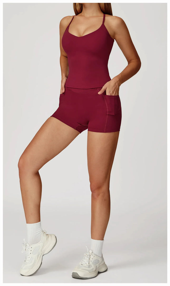 Two Piece Contoured Seamless Performance Athletic Set Nylon