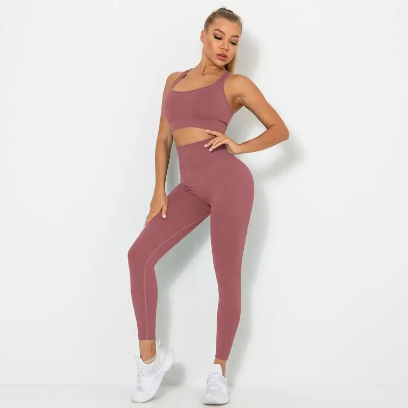 Seamless Contour Two Piece Yoga Set Performance Wear