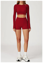 Load image into Gallery viewer, Two-Piece Contoured Breathable Yoga Set Leggings Silhouette
