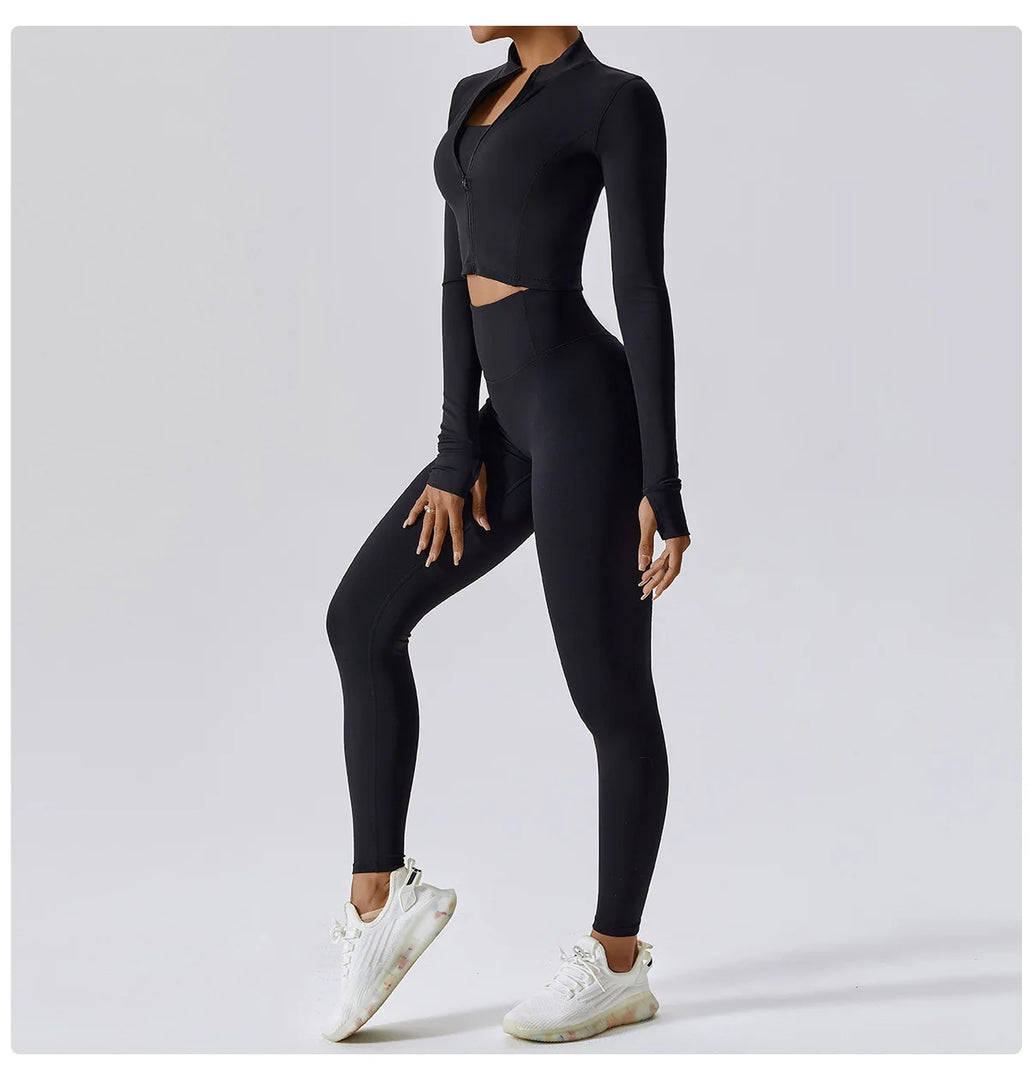 Three Piece Contoured Yoga Set Athleisure Signature