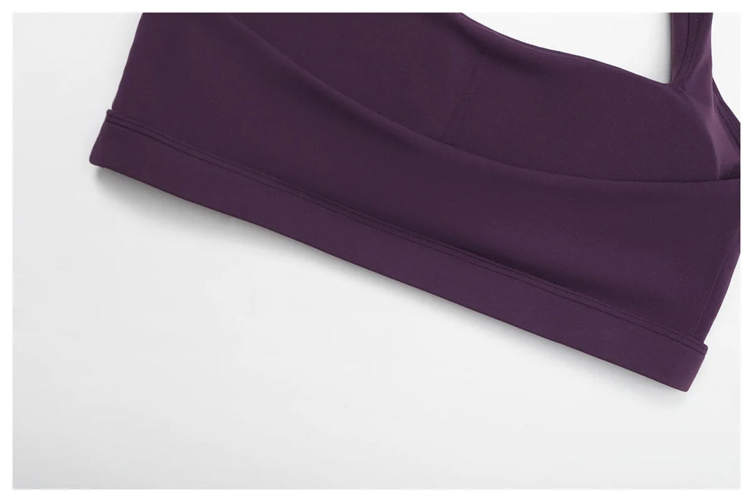 Ribbed Breathable Hanging Neck Sports Bra Performance