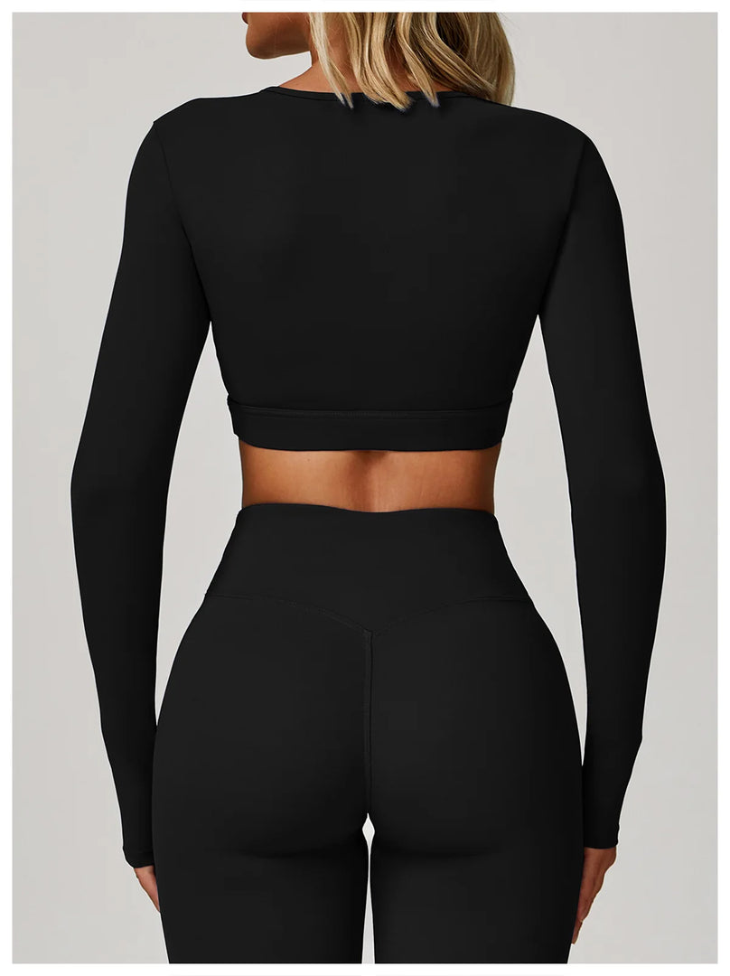 Sculpted Performance Long Sleeve Yoga Top Breathable