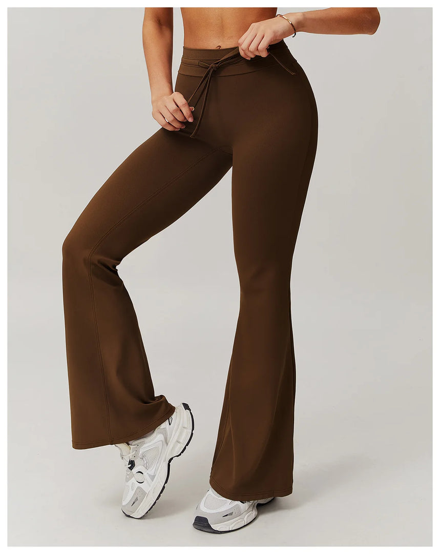 Breathable High Rise Contoured Bell Bottom Leggings