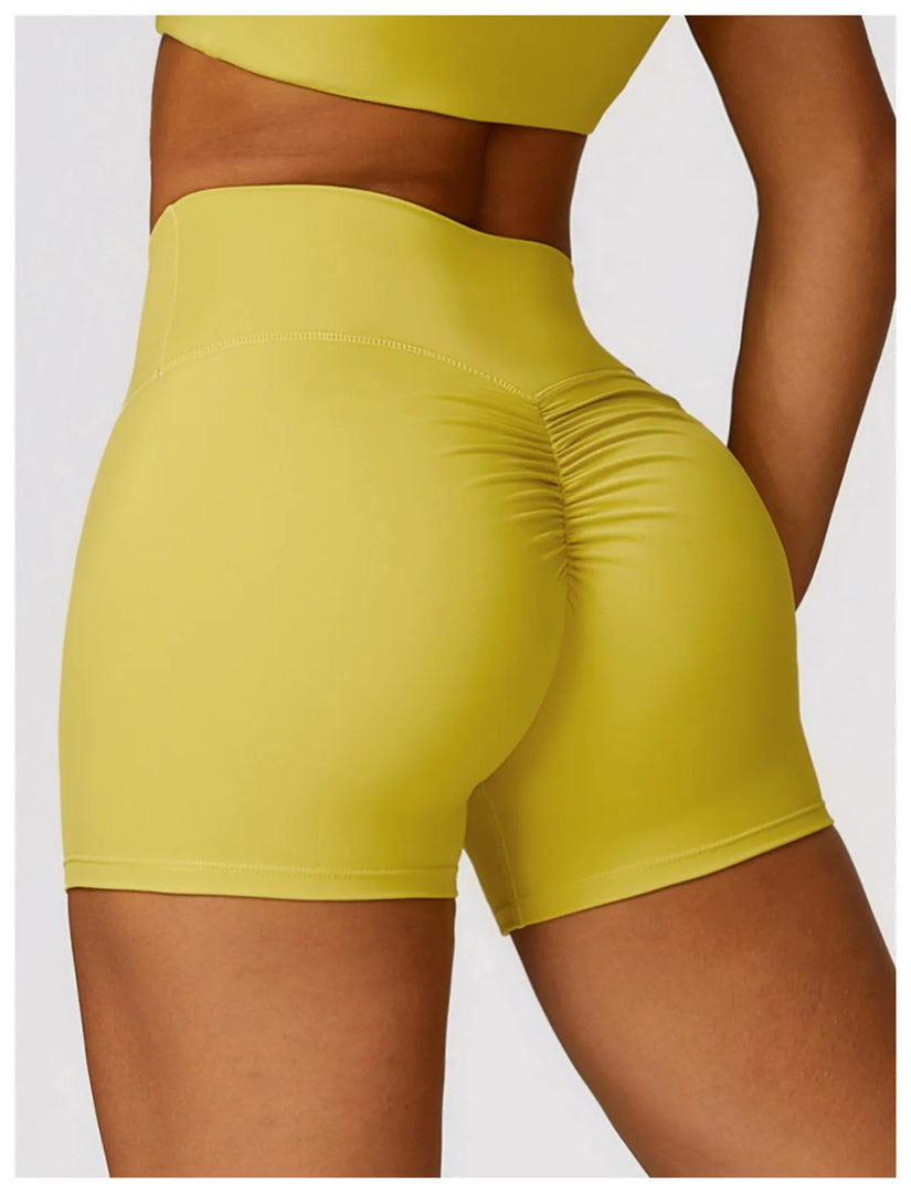 Luxurious Breathable High Waist Contour Yoga Shorts Nylon