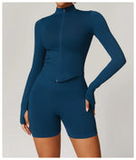 Load image into Gallery viewer, Zippered Performance Long-Sleeve Top Moisture-Wicking
