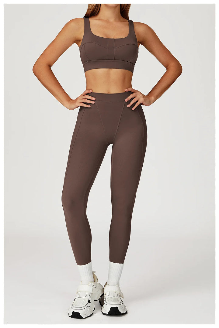Two-Piece Contoured Breathable Yoga Set Leggings Silhouette