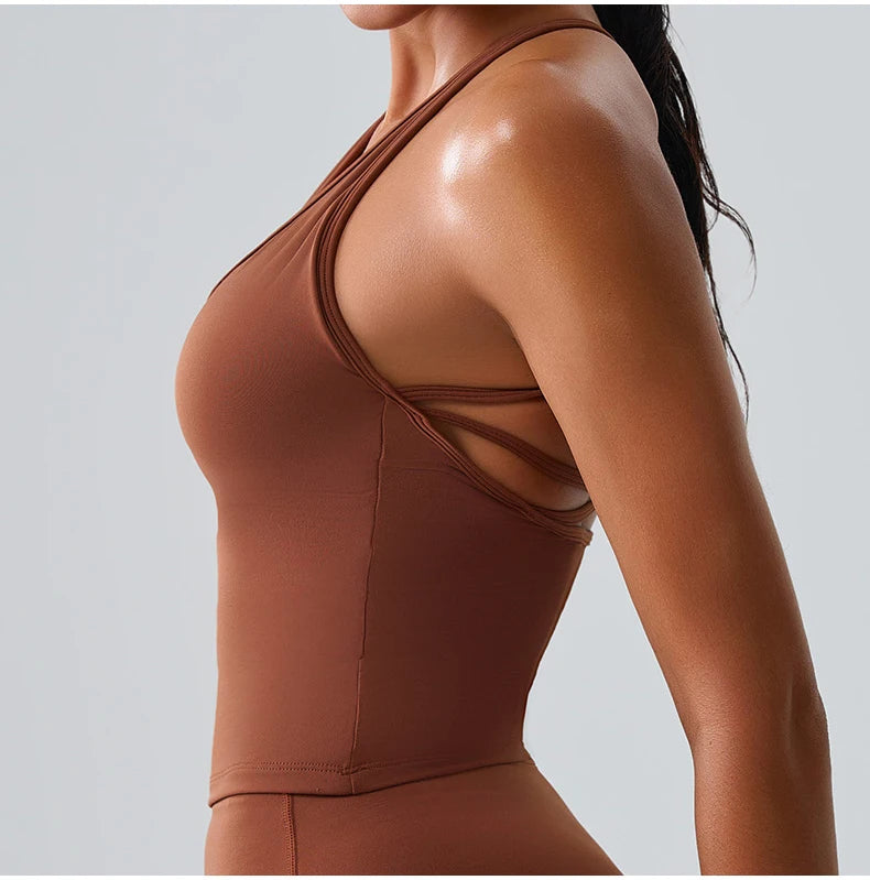 Cross Back Contour Seamless Sports Bra Performance