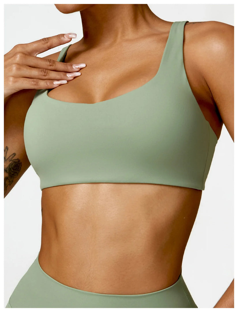 Contoured Padded Sling Seamless Sports Bra Quick Dry
