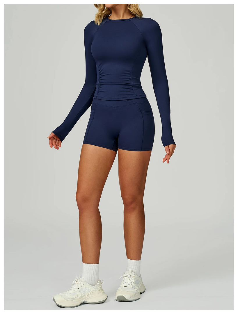 2 Piece Contoured Breathable Yoga Ensemble Knitwear