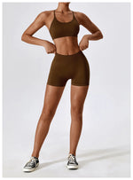 Load image into Gallery viewer, Seamless Performance Yoga Set Contour Nylon Knit Fabric
