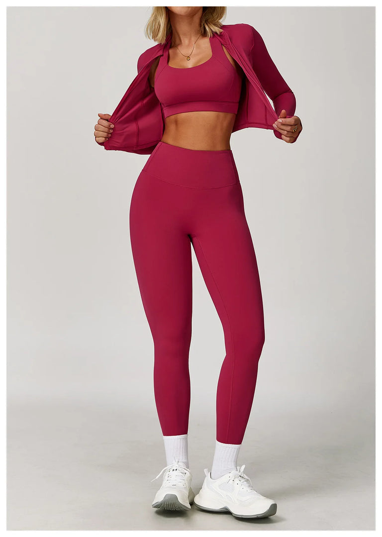 Three Piece Breathable Yoga Tracksuit Pro For Performance