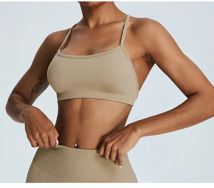 Cross Strap Seamless Yoga Bralette Premium Performance Fit