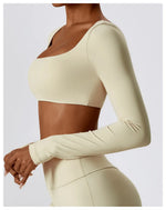 Load image into Gallery viewer, Contour Seamless Crop Yoga Performance Wear Long Sleeve

