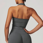 Load image into Gallery viewer, Luxurious Hanging Neck Seamless Sports Bra Nylon Spandex

