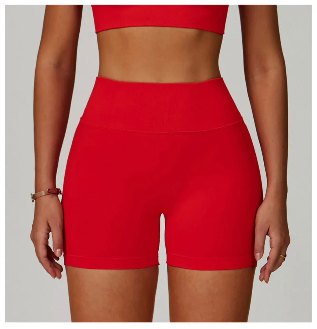 Premium Breathable High Waist Contoured Scrunch Shorts Nylon