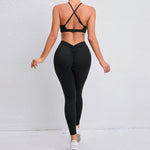 Load image into Gallery viewer, Two Piece Ribbed Seamless Studio Yoga Set Cross Back
