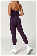 Load image into Gallery viewer, Breathable Contoured Halter Crop Sports Bra With Padding
