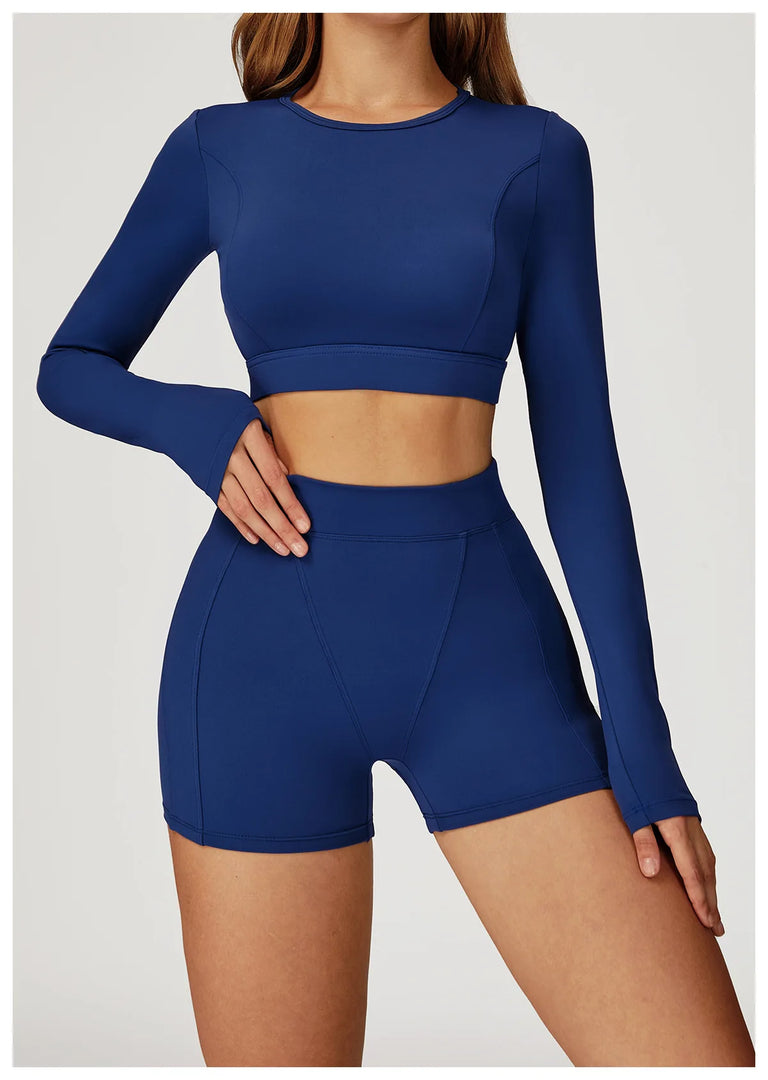 Two-Piece Contoured Breathable Yoga Set Leggings Silhouette