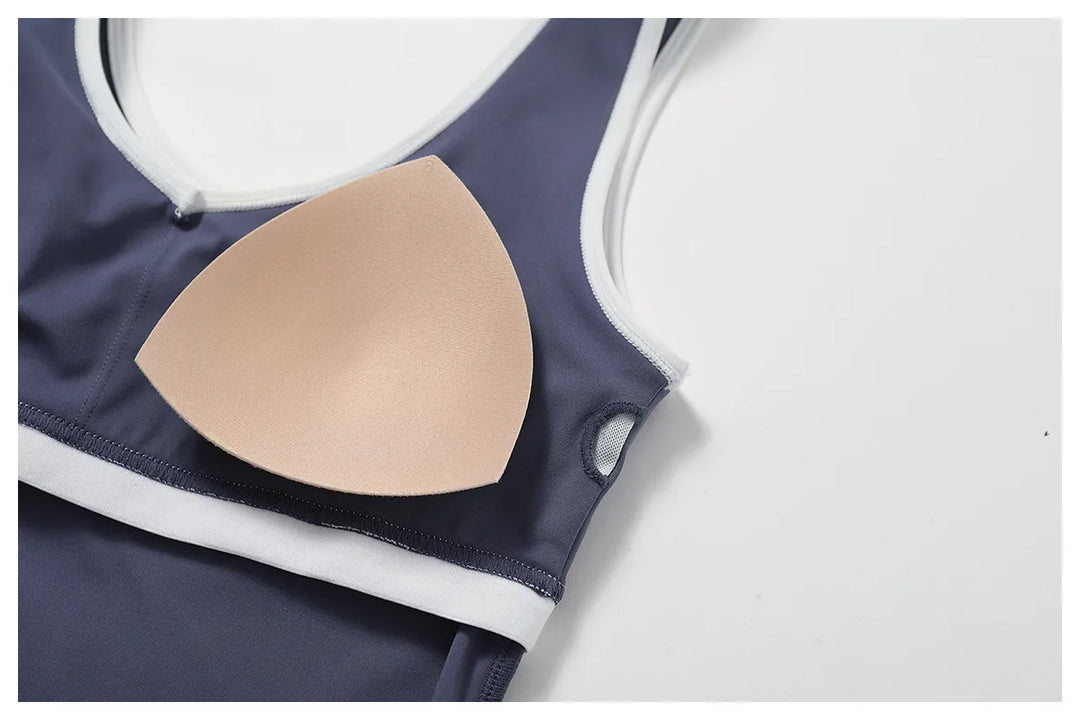 Seamless Contour Backless Sport Bra Top Nylon Spandex