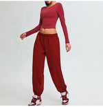 Load image into Gallery viewer, Soft Backless Sculpted Athleisure Crop Top With Sleeves
