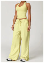 Load image into Gallery viewer, Breathable Contour Drawstring Wide Leg Athletic Pants
