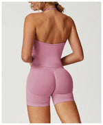 Load image into Gallery viewer, Breathable Contoured Halter Crop Sports Bra With Padding
