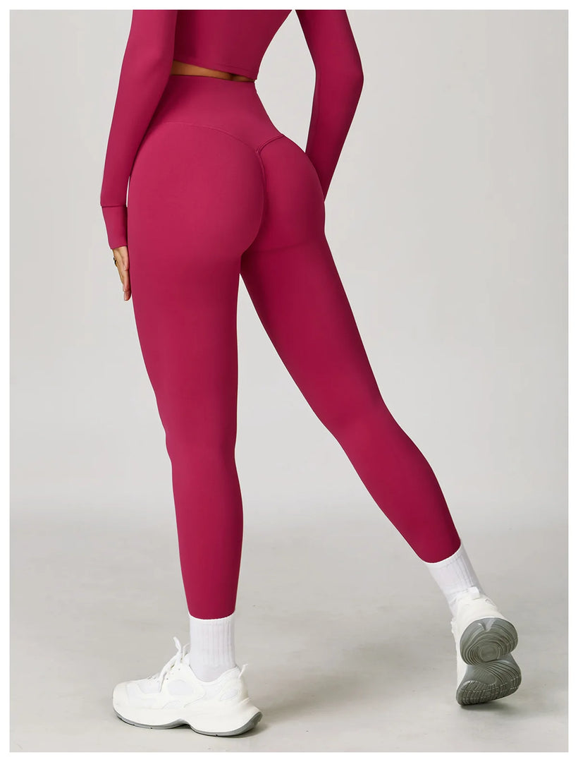 High Waist Contour Yoga Leggings Breathable Performance