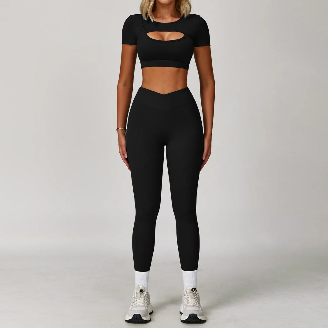Premium Performance Knit Yoga Set With Contoured Leggings