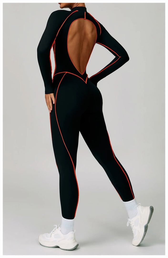 Premium Contour Seamless Breathable Jumpsuit With Front Zip