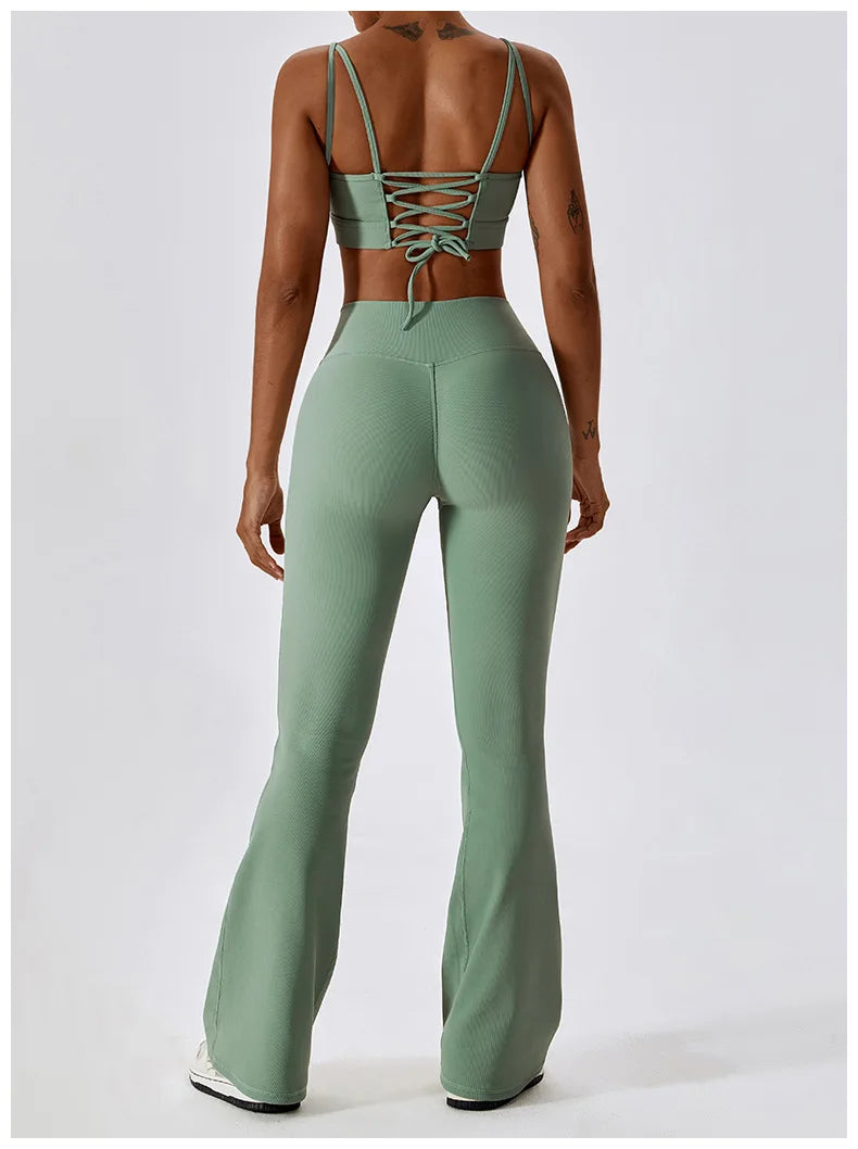 Contour High Waist Flare Leggings With Performance Wear