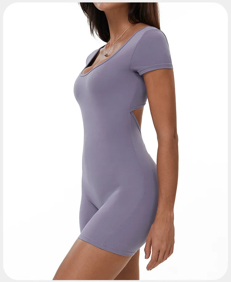Backless Contour Jumpsuit Breathable Performance Nylon