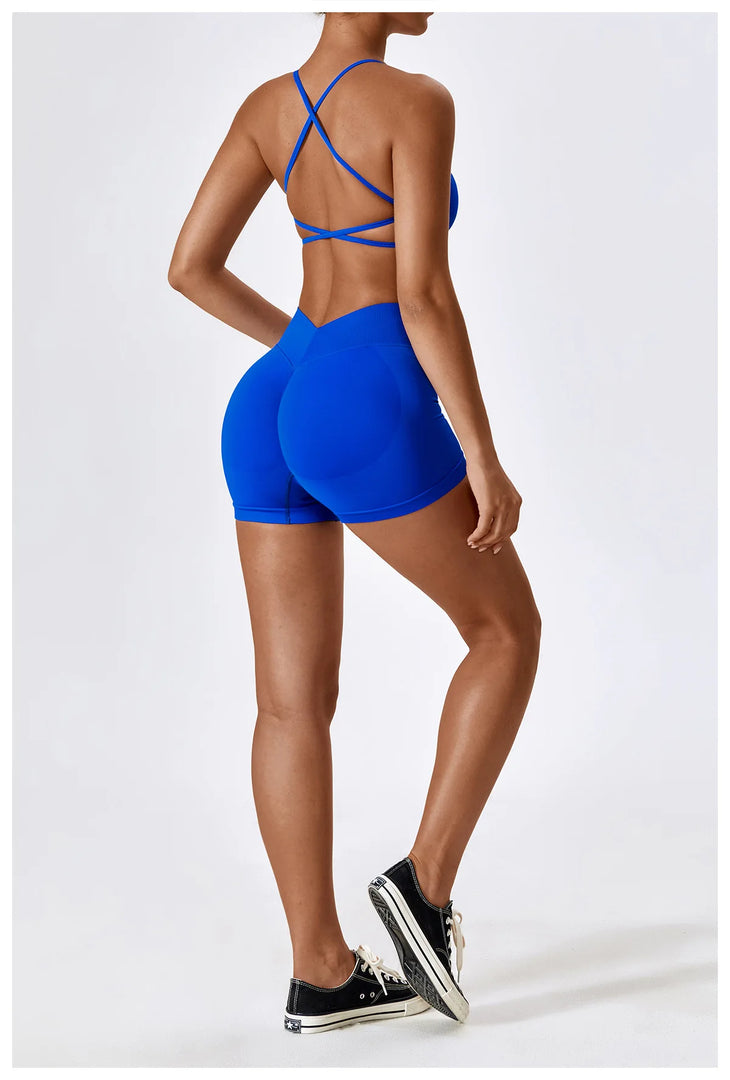 Breathable Cross Strap Contour Seamless Performance Bra