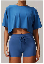 Load image into Gallery viewer, Moisture Wicking Luxe Contour Yoga Top Short Sleeve
