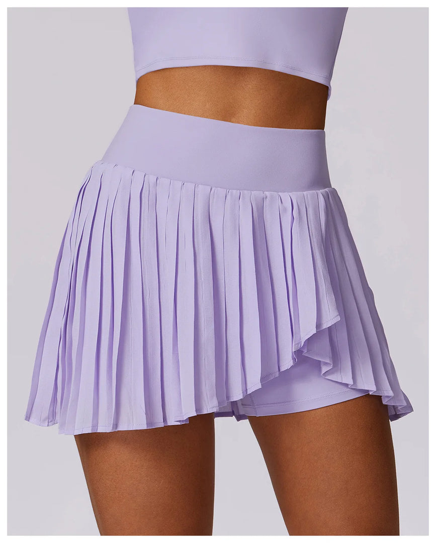 Pocketed High Waist Tennis Skirt Performance Wear Nylon