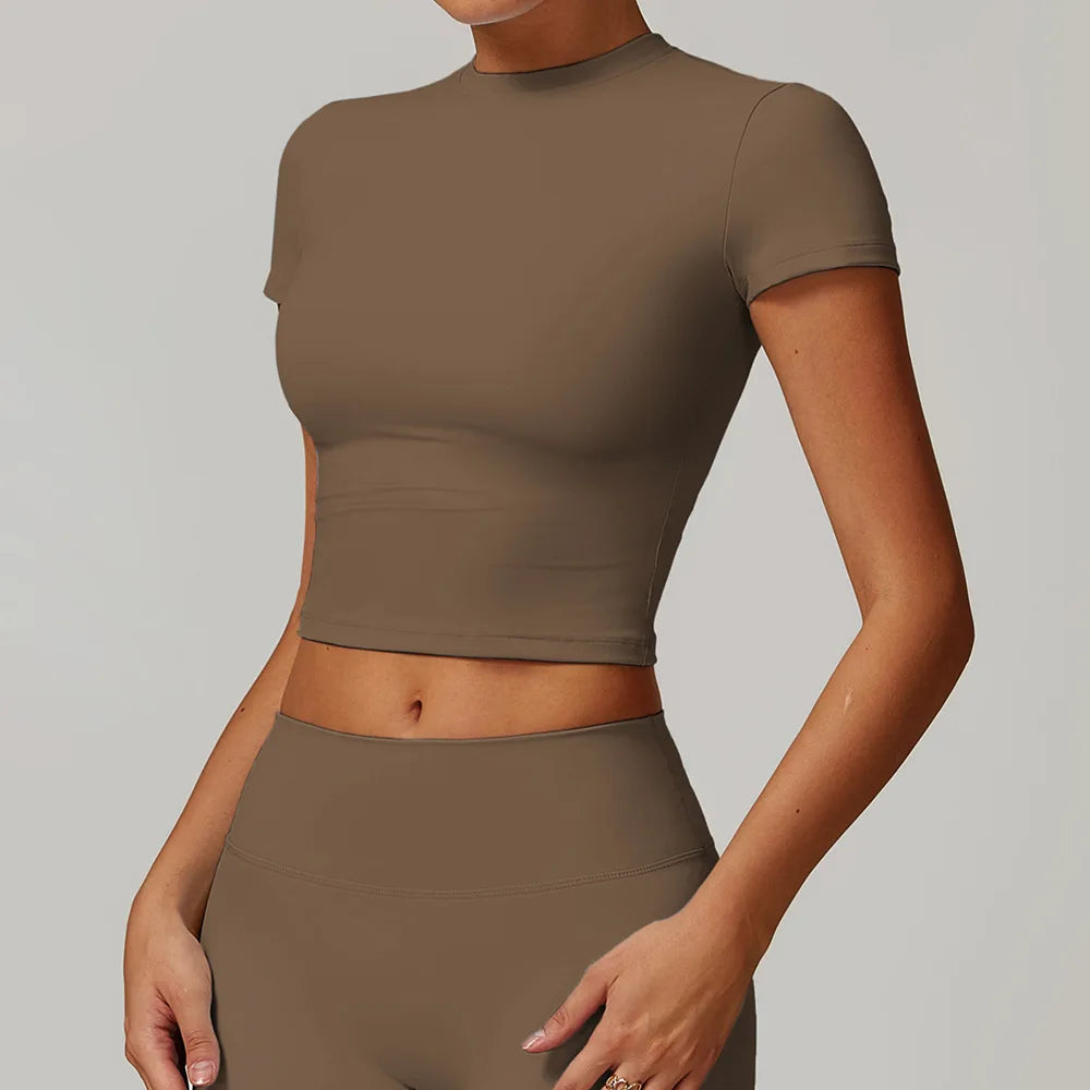 Sculpted Performance Yoga Top Short Sleeve Premium Nylon