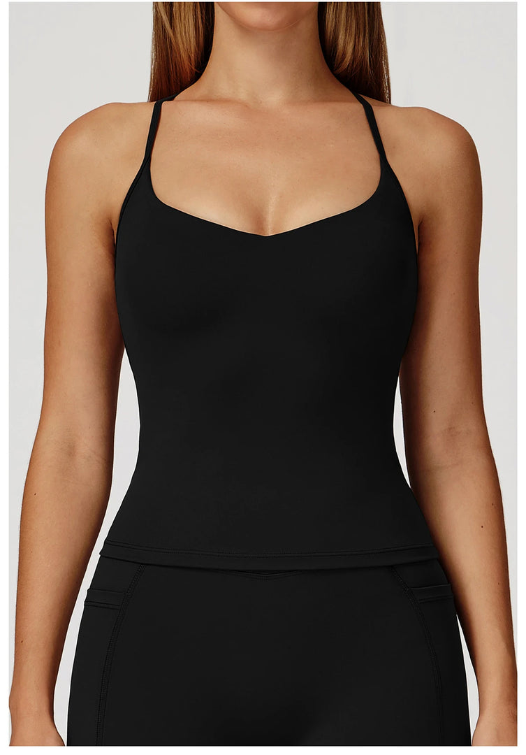 Cross Strap Light Weight Breathable Contour Sport Bra