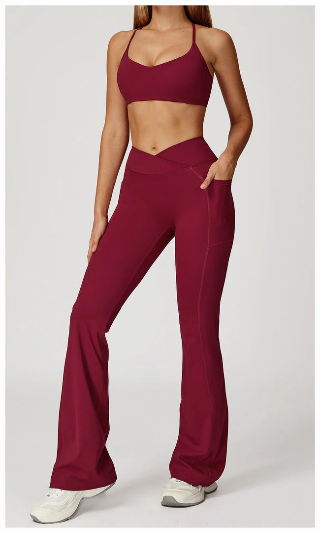 Two Piece Contoured Seamless Performance Athletic Set Nylon