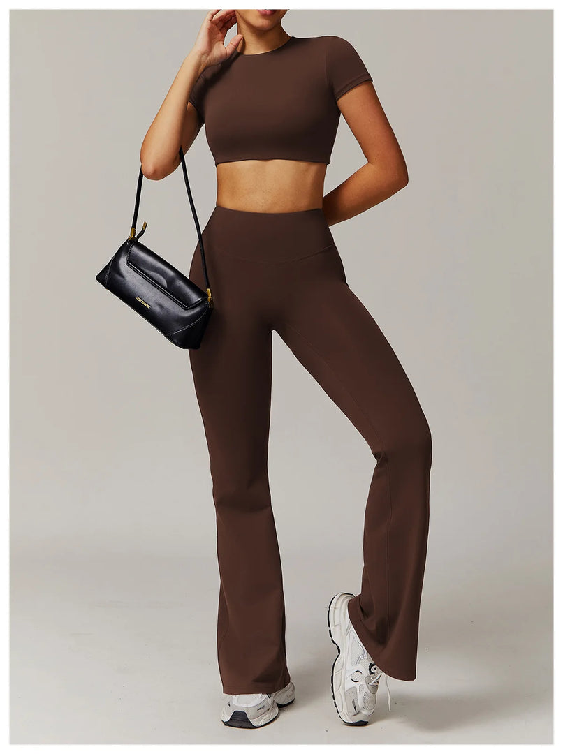 Contour Yoga Cropped Top Short Sleeve Performance Pro