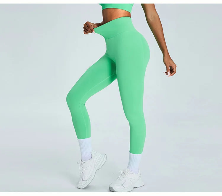 Seamless High Waist Leggings Moisture Wicking Contour