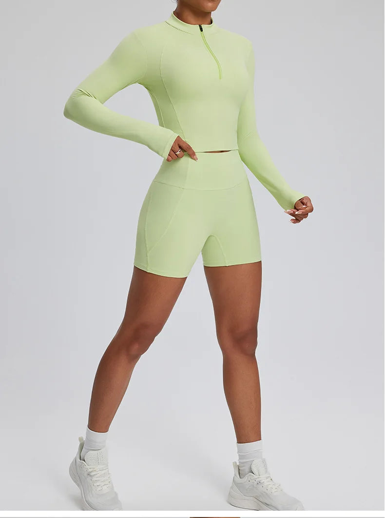 Contour Stretch Athleisure Bell Bottoms Set Nylon Spandex