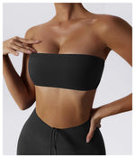 Load image into Gallery viewer, Strapless Padded Yoga Sports Bra Contour Silhouette
