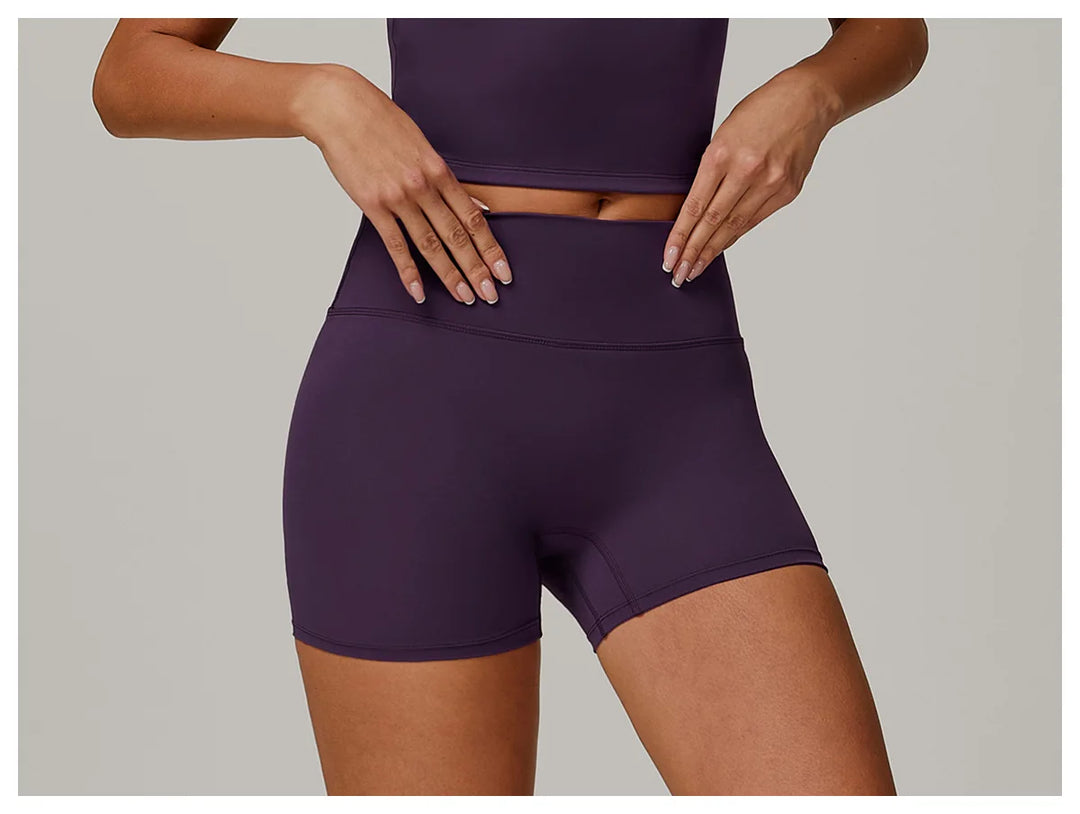 Running High Waist Contoured Scrunching Shorts Nylon