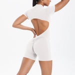 Load image into Gallery viewer, Light Weight Zippered Short Sleeve Jumpsuit Nylon Fabric
