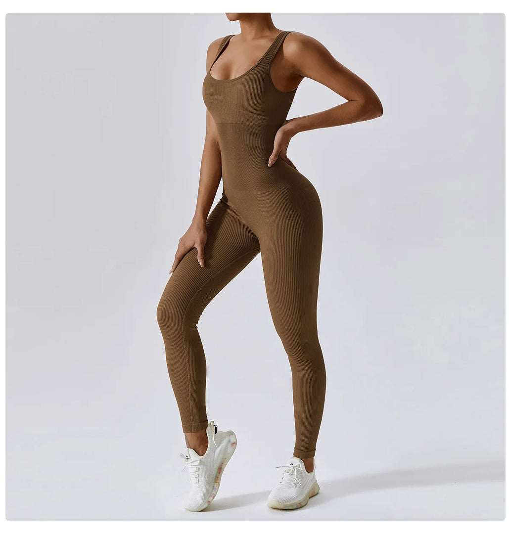 Spring Seamless Contour Yoga Body Suit Set Performance