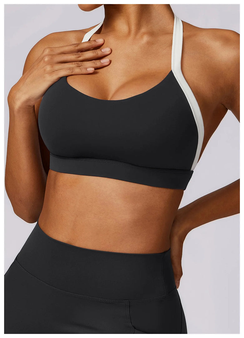 Contoured Halter Breathable Sport Bra Quick Dry Lift