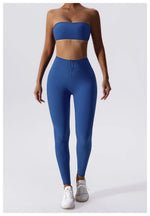 Load image into Gallery viewer, Strapless Padded Yoga Sports Bra Contour Silhouette
