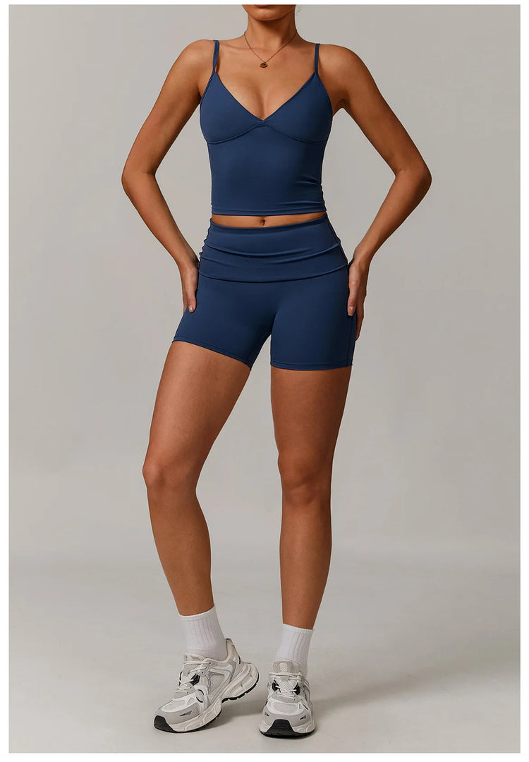 2 Piece Seamless Contour Yoga Set Nylon Spandex Blend