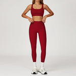 Load image into Gallery viewer, Two-Piece Contoured Breathable Yoga Set Leggings Silhouette
