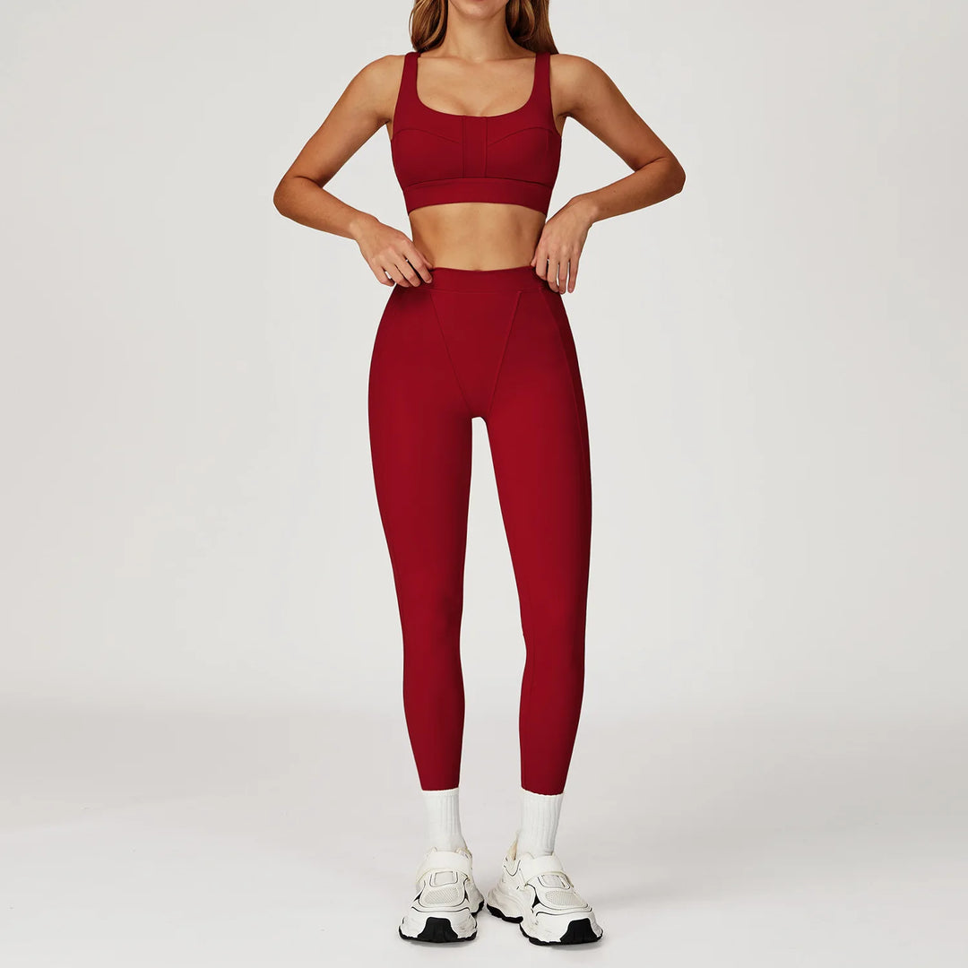 Two-Piece Contoured Breathable Yoga Set Leggings Silhouette